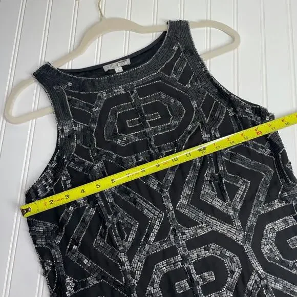 VIE LA V Women’s Size 6 Black Beaded Shift Cocktail Dress LBD Evening Party - Picture 6 of 6